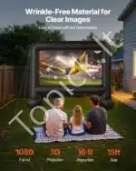 Pripučiama Lauko Kino ekranas Baltas, HD 16:9 3540 x 2900 mm - Image 2