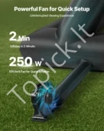 Pripučiamas Lauko Kino Ekranas Baltas 16:9 su Tyliu Ventiliatoriumi 4130 x 3300 mm - Image 3