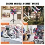 Prizų Loterijos Ratas su Trikoju Stovu, 14 Segmentų, 45 cm (apie 18 Coliai) Skersmuo, Reguliuojamas Aukštis - Image 5