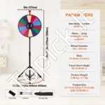 Prizų Loterijos Ratas su Trikoju Stovu, 14 Segmentų, 45 cm (apie 18 Coliai) Skersmuo, Reguliuojamas Aukštis - Image 6