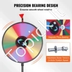 Prizų Loterijos Ratas su Trikoju Stovu, 14 Segmentų, 45 cm (apie 18 Coliai) Skersmuo, Reguliuojamas Aukštis - Image 2