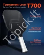 Profesionali Anglies Pluošto „Pickleball“ Raketė, Wide Body Forma, 16 mm Korio Šerdis - Image 2