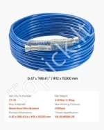 Profesionali Aukšto Slėgio Beorio Dažymo Purkštuvo Žarna 15.2 m / 1/4 colio, Maks. Slėgis 4350 PSI - Image 3