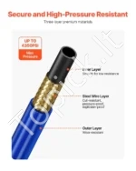 Profesionali Aukšto Slėgio Beorio Dažymo Purkštuvo Žarna 7.62 m / 1/4 colio, Maks. Slėgis 4350 PSI - Image 3