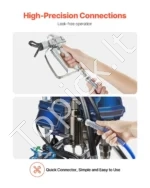 Profesionali Aukšto Slėgio Beorio Dažymo Purkštuvo Žarna 7.62 m / 1/4 colio, Maks. Slėgis 4350 PSI - Image 5