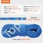 Profesionali Dinaminė Laipiojimo Virvė  – 60 m Ilgis, 10,2 mm Skersmuo, Poliesterio Medžiaga, 25 kN Atsparumas - Image 6