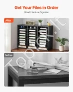 Profesionali Dokumentų Lentyna / Rūšiuoklis su 27 Skyriais, Išimamos Lentynėlės, 80 x 29.7 x 55 cm, juodos spalvos - Image 2