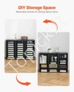 Profesionali Dokumentų Lentyna / Rūšiuoklis su 27 Skyriais, Išimamos Lentynėlės, 80 x 29.7 x 55 cm, juodos spalvos - Image 5