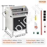 Profesionali Elektrinė Popieriaus Giljotina 450 mm, Pjūvio Aukštis 40 mm, su LCD Ekranu ir Lazeriu - Image 7