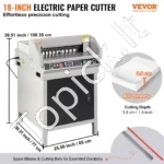 Profesionali Elektrinė Popieriaus Giljotina 450 mm, Pjūvio Aukštis 40 mm, su LCD Ekranu ir Lazeriu - Image 2