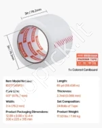 Profesionali Plati Skaidri Pakavimo Juosta, 24 Ritinėliai, 76.2 mm x 59.436 m, Storis 0.068 mm - Image 3