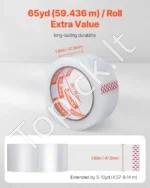 Profesionali Skaidri Pakavimo Juosta , 36 Ritinėliai, 47.8 mm x 59.436 m, Storis 0.068 mm - Image 2