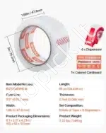 Profesionali Skaidri Pakavimo Juosta su Dozatoriumi, 6 Ritinėliai, 47.8 mm x 59.436 m, Storis 0.068 mm - Image 7