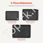Profesionalus 3 vnt Kepimo Formų Rinkinys 08 mm Anglinis Plienas Juoda 455x329 mm - Image 2