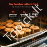 Profesionalus 3 vnt Kepimo Formų Rinkinys 08 mm Anglinis Plienas Juoda 455x329 mm - Image 3