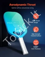 Profesionalus Anglies Pluošto „Pickleball“ Raketė, 16 mm Polipropileno Korio Šerdis - Image 2