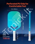 Profesionalus Anglies Pluošto „Pickleball“ Raketė, 16 mm Polipropileno Korio Šerdis - Image 5