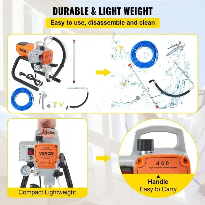Profesionalus Beoris Dažymo Aparatas Ant Stovo, 1500 W, 3000 PSI, 1,8 L/min - Image 5