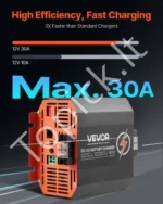 Profesionalus DC-DC Akumuliatoriaus Įkroviklis Kemperiui 12V 30A (375 W), Ličio/AGM/GEL, Aliuminis - Image 2