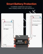 Profesionalus DC-DC Akumuliatoriaus Įkroviklis Kemperiui 12V 30A (375 W), Ličio/AGM/GEL, Aliuminis - Image 3