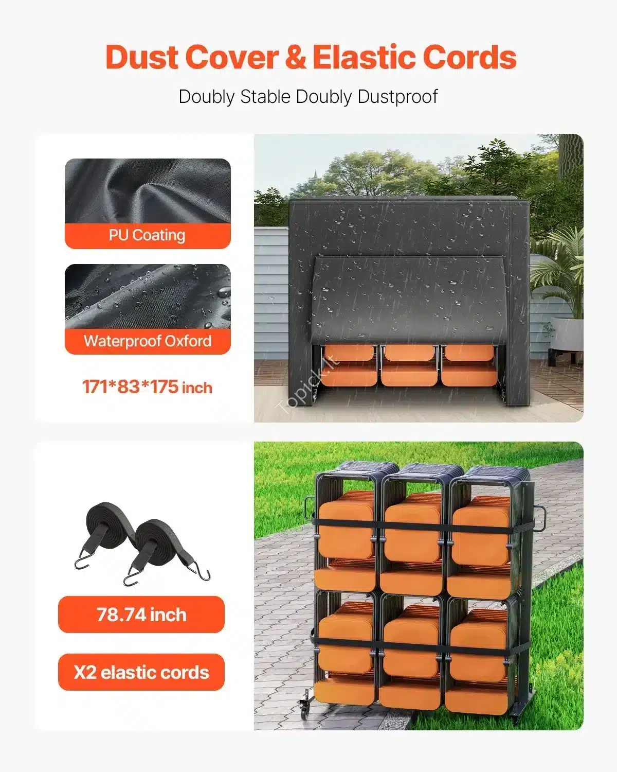 Profesionalus Dviejų Aukštų Sulankstomų Kėdžių Vežimėlis Iki 84 kėdžių 12 stalų 1816x855x1860 mm, 363 kg, Matinė Juoda topick (1) Profesionalus Dviejų Aukštų Sulankstomų Kėdžių Vežimėlis Iki 84 kėdžių / 12 stalų 1816x855x1860 mm, 363 kg, Matinė Juoda - Image 6