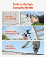 Profesionalus Elektrinis Beoris Dažymo Purkštuvas su Ratukais 950W / 3000 PSI, Maks. 2.0 L/min - Image 4