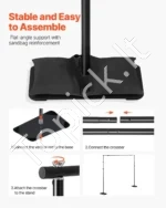 Profesionalus Foto Studijos Fonas (Fotostendas) Su Plokščiu Pagrindu – 260×300 cm Maksimalus Dydis - Image 3