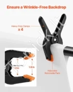 Profesionalus Foto Studijos Fonas (Fotostendas) Su Plokščiu Pagrindu – 260×300 cm Maksimalus Dydis - Image 4