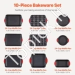 Profesionalus Kepimo Formų Rinkinys 10 Dalių, Anglinis Plienas, Juoda - Image 2