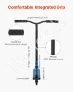 Profesionalus Paspirtukas Paaugliams: 67.4 x 54 x 79.6 cm, Aliuminis - Image 3