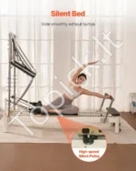 Profesionalus Pilates Reformeris (Pilateso Mašina) su Bokštu ir Dvipusiu Atsparumu, Aliuminio Rėmas, 245 x 76 x 201 cm, iki 181,44 kg - Image 4