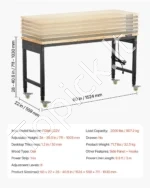 Profesionalus Reguliuojamas Darbastalis su Ratukais (1524 x 559 mm) - Image 7