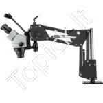 Profesionalus Stereo Mikroskopas 7X-45X (76 mm) su Dviejų Rankų Stovu - Image 5