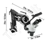Profesionalus Stereo Mikroskopas 7X-45X (76 mm) su Dviejų Rankų Stovu - Image 2