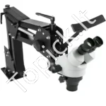 Profesionalus Stereo Mikroskopas 7X-45X (76 mm) su Dviejų Rankų Stovu - Image 4