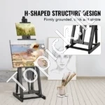 Profesionalus Studijos Molbertas (H-Formos), Buko Medis, 90°-180° Kampo Reguliavimas, Iki 195.5 cm Drobėms - Image 5