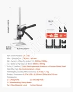 Profesionalūs Universalūs Rankiniai Pakėlėjai (2 vnt.), 150 kg, Kėlimas iki 180 mm, Juodi, Plienas/Aliuminis - Image 7