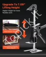 Profesionalūs Universalūs Rankiniai Pakėlėjai (2 vnt.), 150 kg, Kėlimas iki 180 mm, Juodi, Plienas/Aliuminis - Image 2