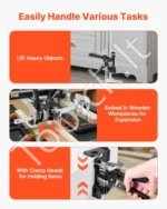 Profesionalūs Universalūs Rankiniai Pakėlėjai (2 vnt.), 150 kg, Kėlimas iki 180 mm, Juodi, Plienas/Aliuminis - Image 5