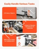 Profesionalūs Universalūs Rankiniai Pakėlėjai (2 vnt.), 200 kg, Kėlimas iki 165 mm, 2 Režimai, Plienas - Image 5