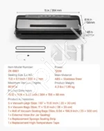 Profesionalus Vakuuminis Maisto Pakuotojas 7-in-1, 120W, Vakuumatorius - Image 7