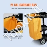 Profesionalus Valymo Vežimėlis ,120 x 51 x 98 cm, 3 Didelės Lentynos, 90,7 kg Talpa - Image 4