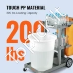 Profesionalus Valymo Vežimėlis,120 x 51 x 98 cm, 3 Lentynos, 90,7 kg - Image 3