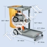 Profesionalus Valymo Vežimėlis,120 x 51 x 98 cm, 3 Lentynos, 90,7 kg - Image 5