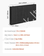 Programuojama LED Lenta 67×35 cm, P5 Pixeliai, Pilnai Spalvota Reklama su Bluetooth, Aukšta Raiška, Vidaus Sąlygoms - Image 2