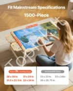 Puzlės Stalas 1500 Detalių, Pušies Mediena, Reguliuojamas (6 Padėtys), Su 4 Stalčiais - Image 2