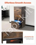 Rakinama Vertikali Dokumentų Spinta su 3 Stalčiais, A4/Letter Formato, Medžio Plokštė, 41 x 40 x 103 cm - Image 5