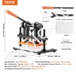 Rankinė Odos Pjaustymo Staklės su 1.5 T Jėga, 260 x 150 mm Plokšte, Tinka Odai, PVC, EVA Putoms - Image 6