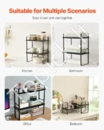 Reguliuojama 2 Aukštų Prieskonių Lentyna (Organizatorius, Stovas) – 40,5−65 cm Plotis, 50 cm Aukštis - Image 6