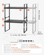 Reguliuojama 2 Aukštų Prieskonių Lentyna (Organizatorius, Stovas) – 40,5−65 cm Plotis, 50 cm Aukštis - Image 7